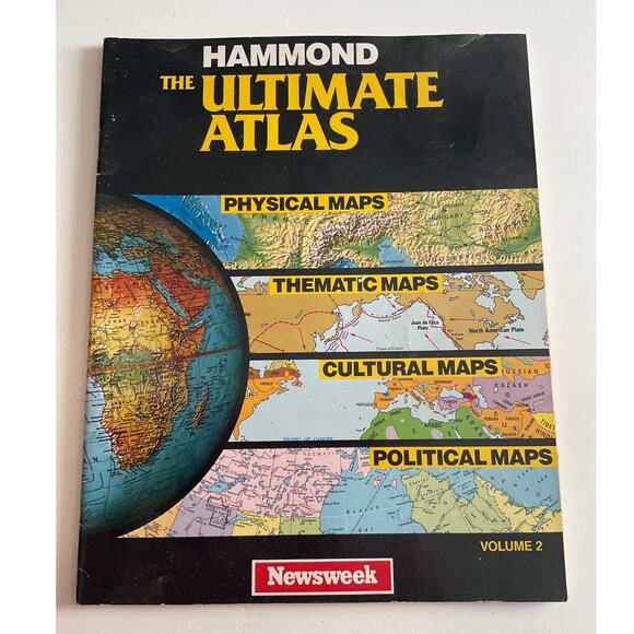 1988 Newsweek The Hammond World Atlas Softcover Bundle of 2 - Picture 2 of 7